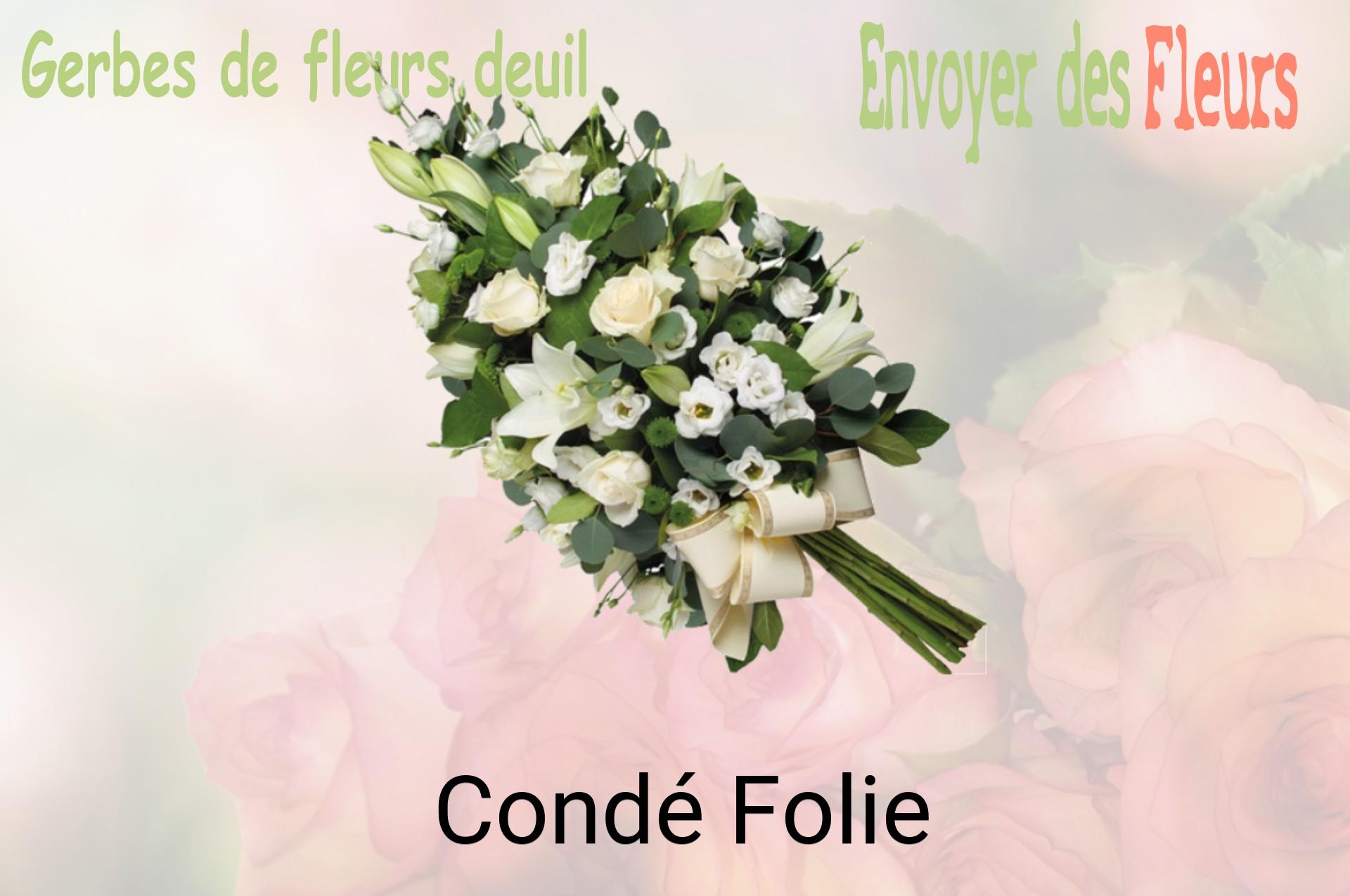 Gerbe de fleurs de deuil livrée à Condé-Folie